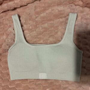sommer rays white seamless rib sports bra